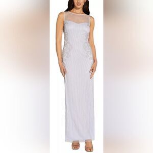 Adrianna Papell Studio Beaded Maxi Dress in Serenity NWT size 6